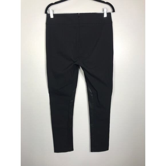 Rag & Bone Black Stretch Zip Pockets Lamb Leather Panel Insert Moto Pants 8 - Picture 5 of 11